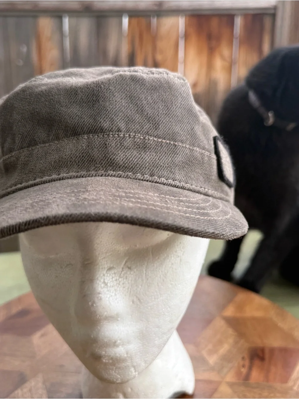 Dickies Brown Military Cadet Cap S/M Canvas Twill Workwear Y2K Gorpcore